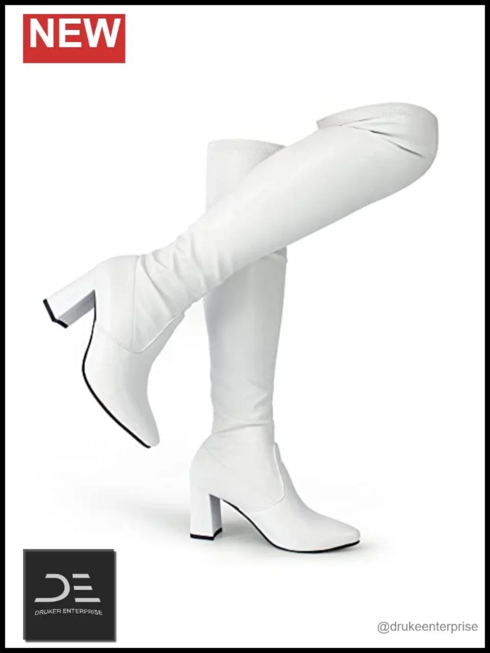 Women's Over the Knee Boots Pointed Toe High Heel Thigh High Stretch Vegan PU